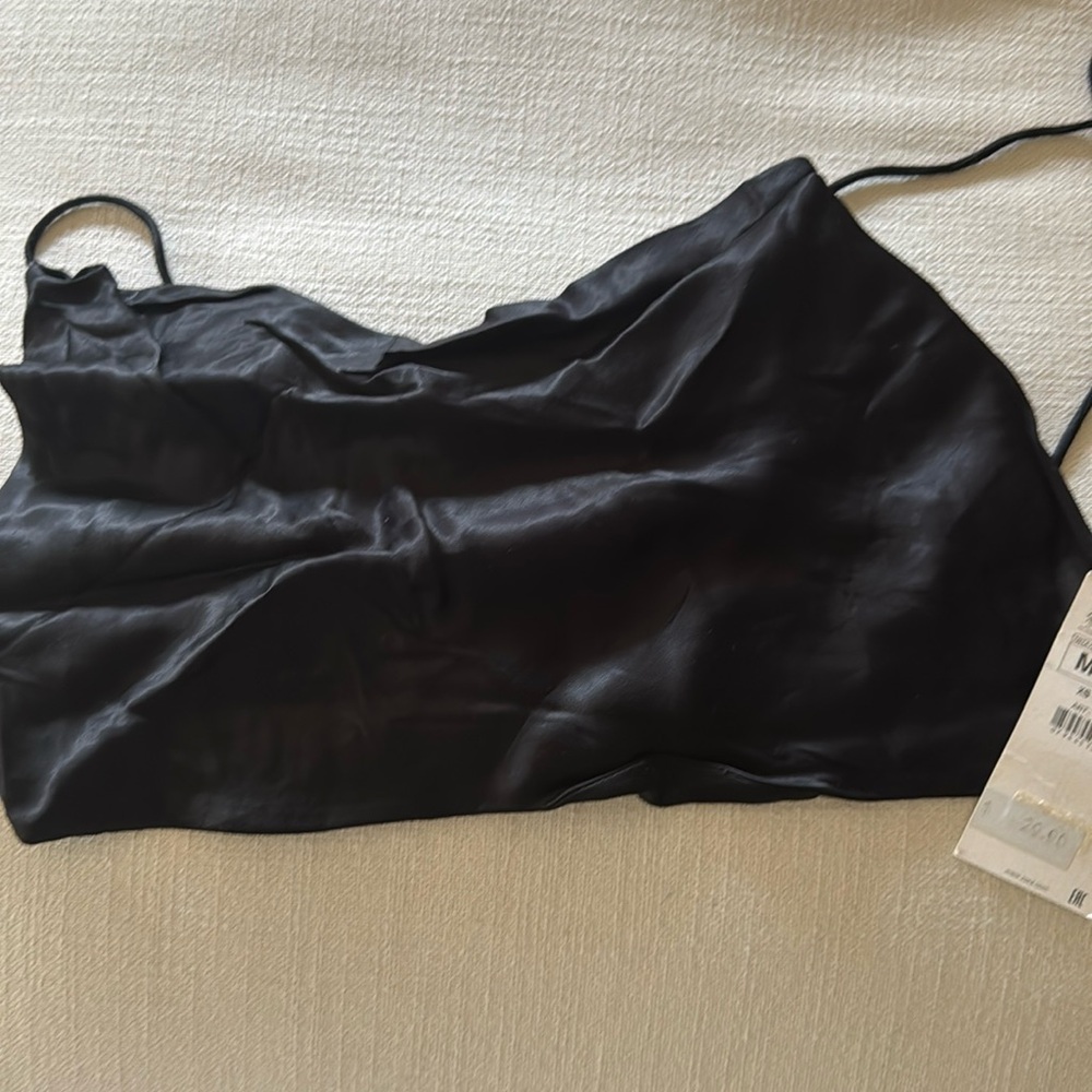 Zara Satin halter midi top NWT